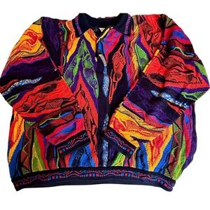 Coogi Australia Multi Color Sweater Size  2XL Cosby Biggie Hip Hop